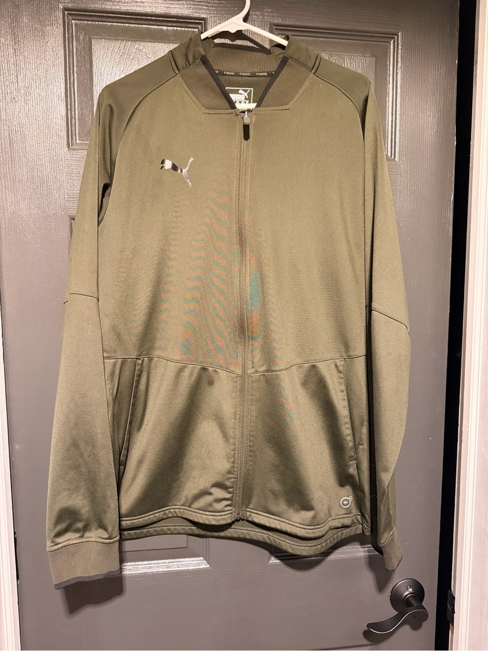Puma Olive Green Zip-Up Track Jacket